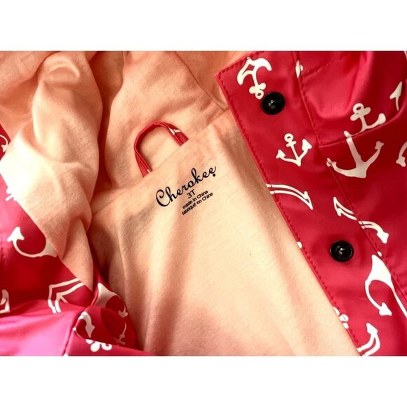 NWOT Pink Taffy Anchor Hooded Raincoat with Fleece Lining 3T - Picture 12 of 12